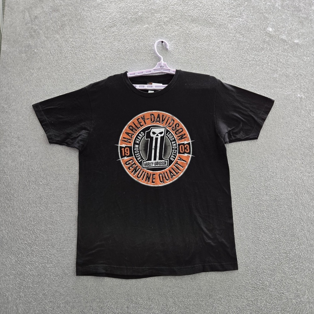 Harley-Davidson Men Shirt L Black Bartels Los Angeles CA Short Sleeve